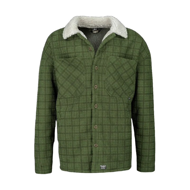 SHERPA JACKET GO BRITE CHECK MENS GREEN