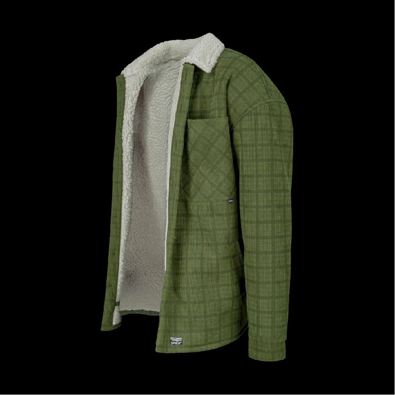 SHERPA JACKET GO BRITE CHECK MENS GREEN