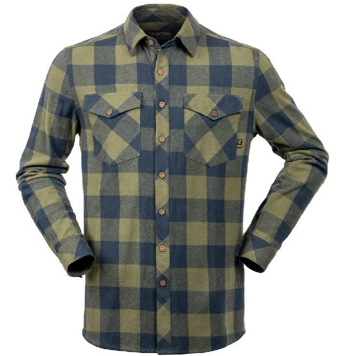 HUXLEY SHIRT GREEN / NAVY PLAID