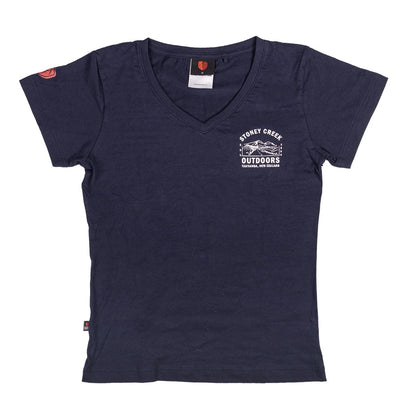 TEE WOMENS STONEY CREEK STC OUTDOORS V-NECK DARK NAVY 14