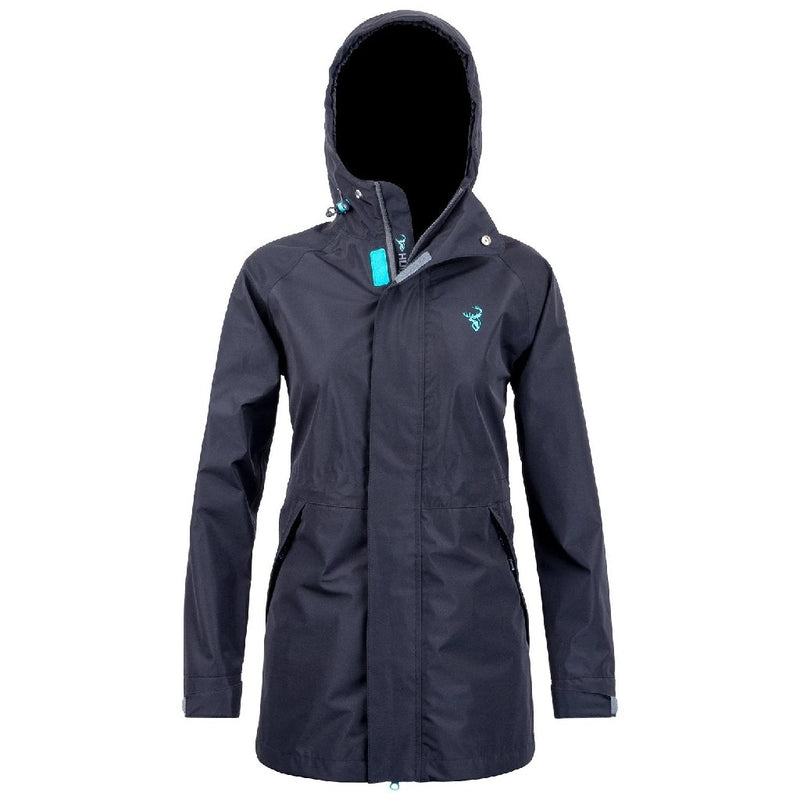 WOMENS STORM JACKET BLACK/AQUA