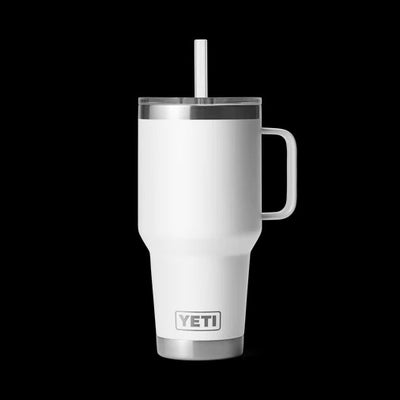 RAMBLER 35OZ STRAW MUG WHITE