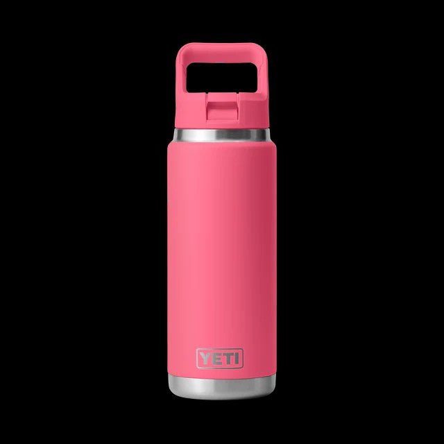 RAMBLER 26OZ STRAW BOTTLE TROPICAL PINK