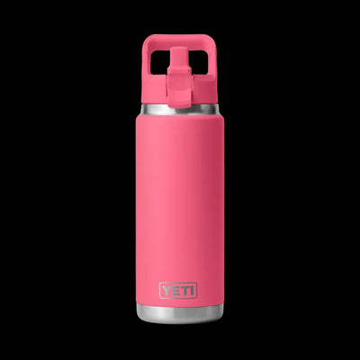 RAMBLER 26OZ STRAW BOTTLE TROPICAL PINK