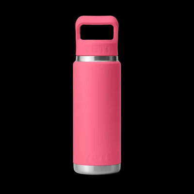 RAMBLER 26OZ STRAW BOTTLE TROPICAL PINK