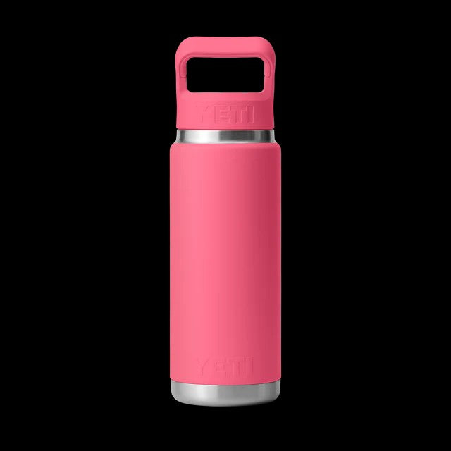 RAMBLER 26OZ STRAW BOTTLE TROPICAL PINK