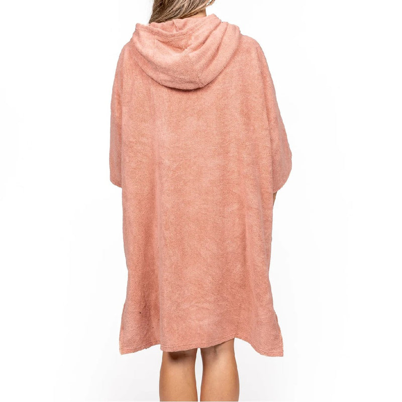 TOWEL PONCHO WOMENS BLACK/PINK S/M