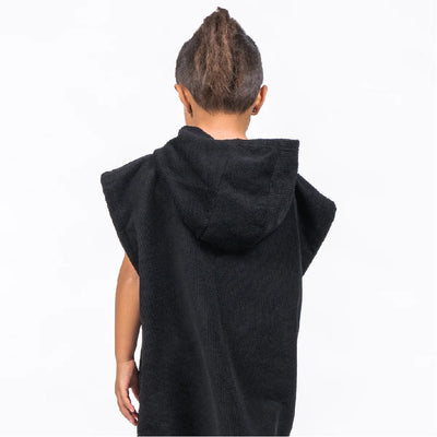 TOWEL PONCHO KIDS BLACK