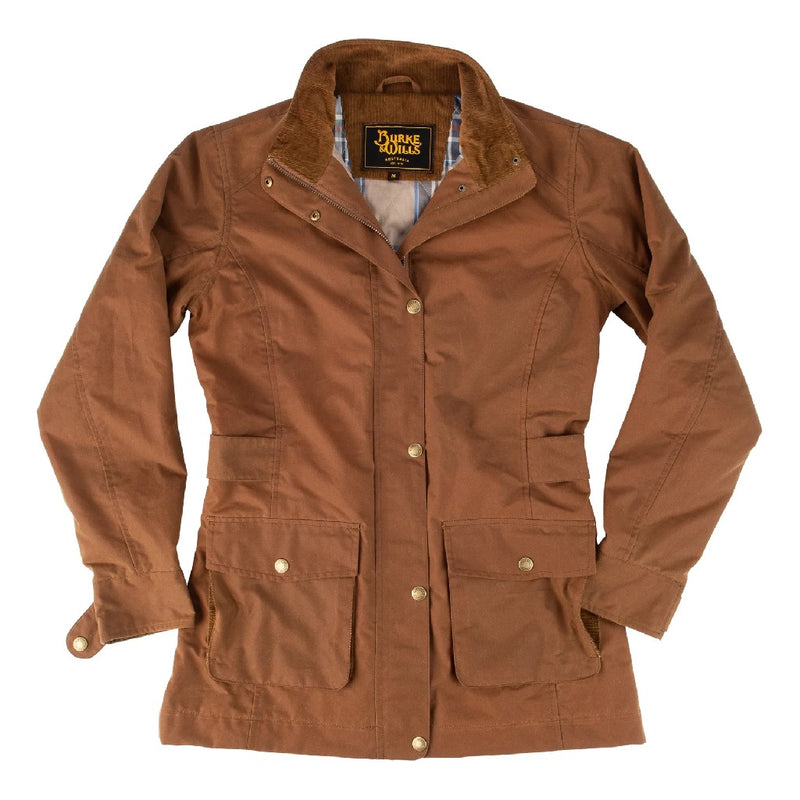 BURKE & WILLS WOMENS DARLING JACKET DARK CAMEL