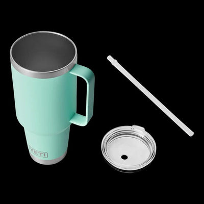 RAMBLER 42OZ STRAW MUG SEAFOAM