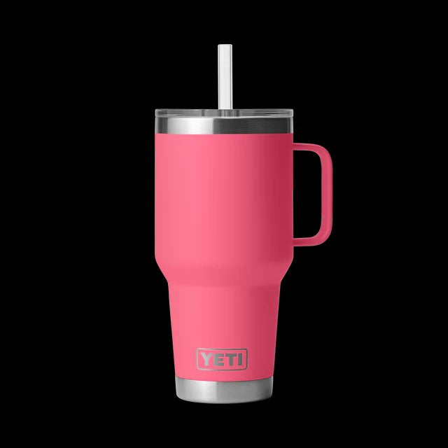 RAMBLER 35OZ STRAW MUG TROPICAL PINK