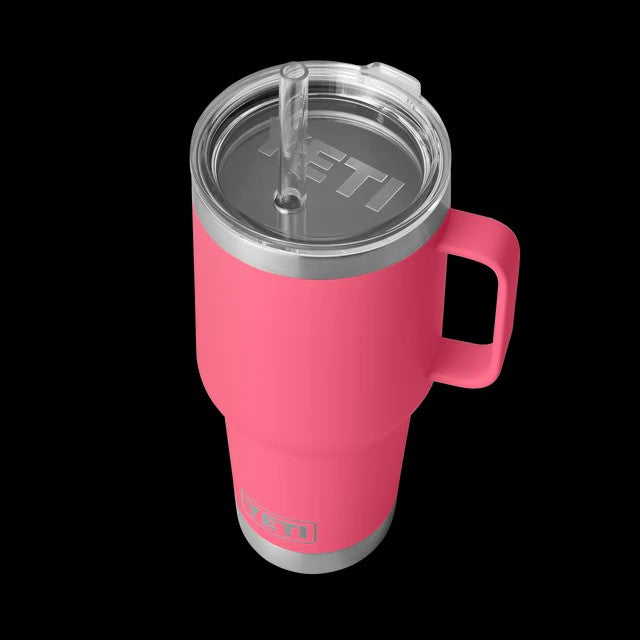 RAMBLER 35OZ STRAW MUG TROPICAL PINK