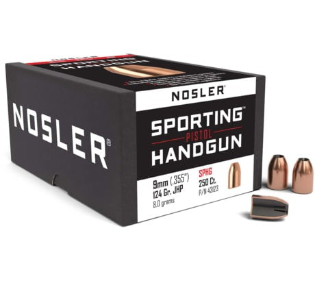 NOSLER 9MM 124GR HP HANDGUN 250PK