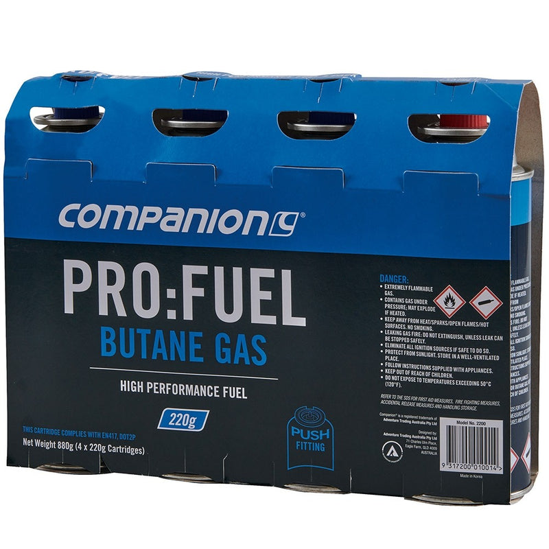 BUTANE GAS CANISTER 220G 4PK