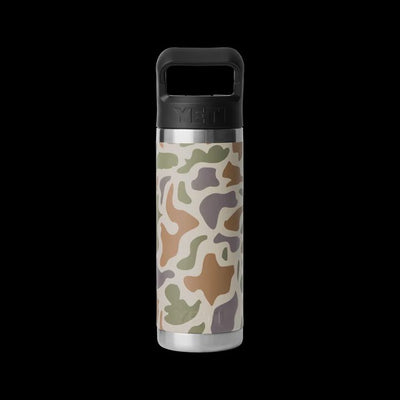 RAMBLER 18OZ STRAW BOTTLE TAN CAMO