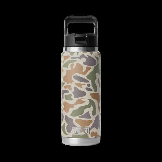 RAMBLER 26OZ STRAW BOTTLE TAN CAMO