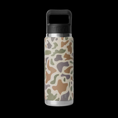 RAMBLER 26OZ STRAW BOTTLE TAN CAMO