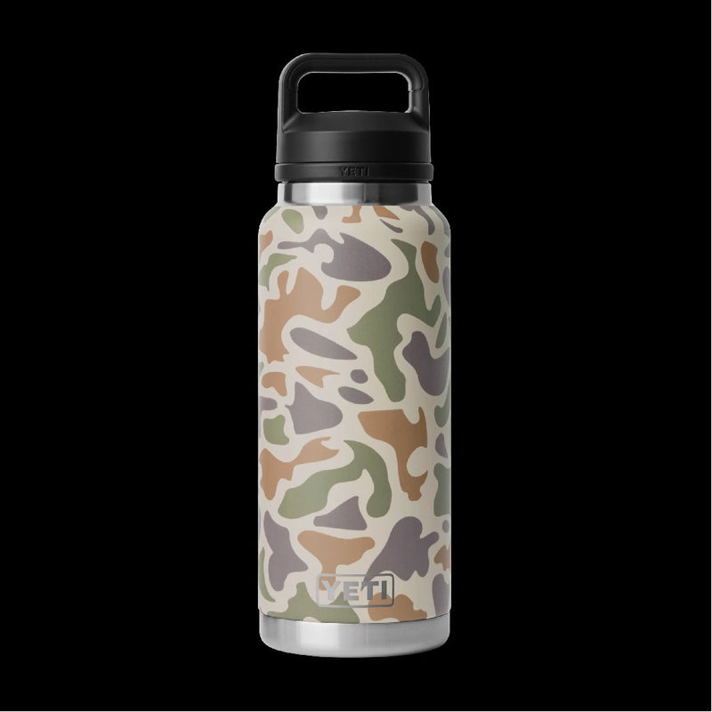 RAMBLER 36OZ BOTTLE TAN CAMO W/ CHUG CAP