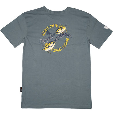 TEE MENS YELLOW FIN SLATE BLUE