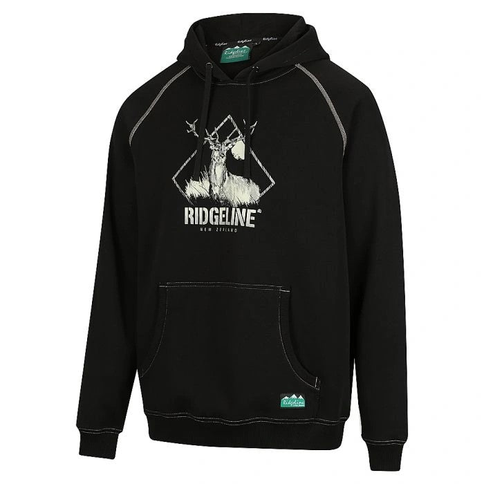 HOODIE MENS CONTRAST STITCH BLACK