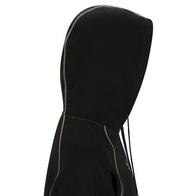 HOODIE MENS CONTRAST STITCH BLACK