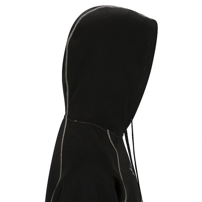 HOODIE MENS CONTRAST STITCH BLACK