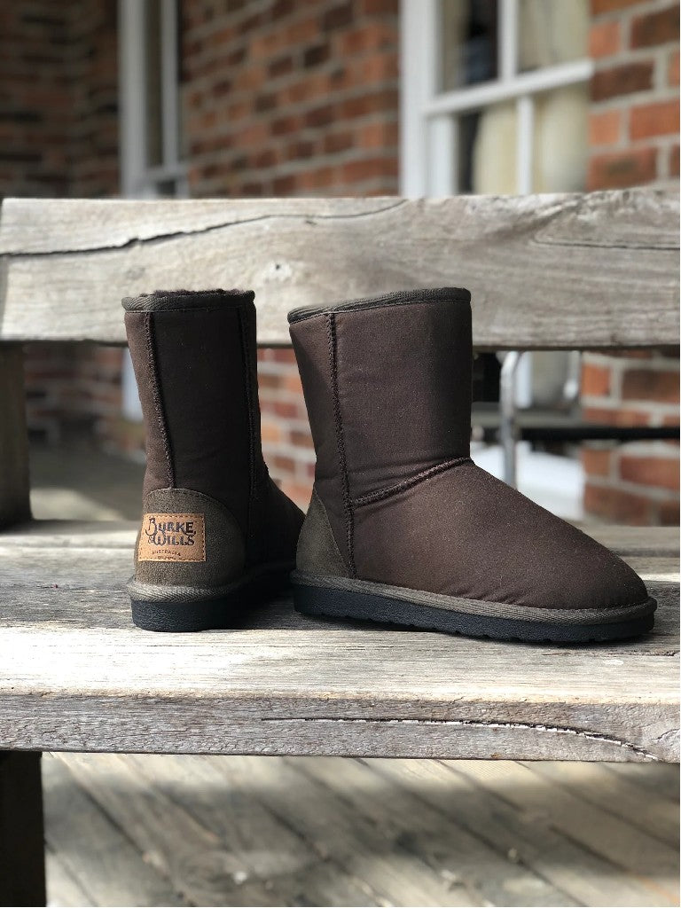 BURKE & WILLS WOOLLY OILSKIN BOOTS BROWN