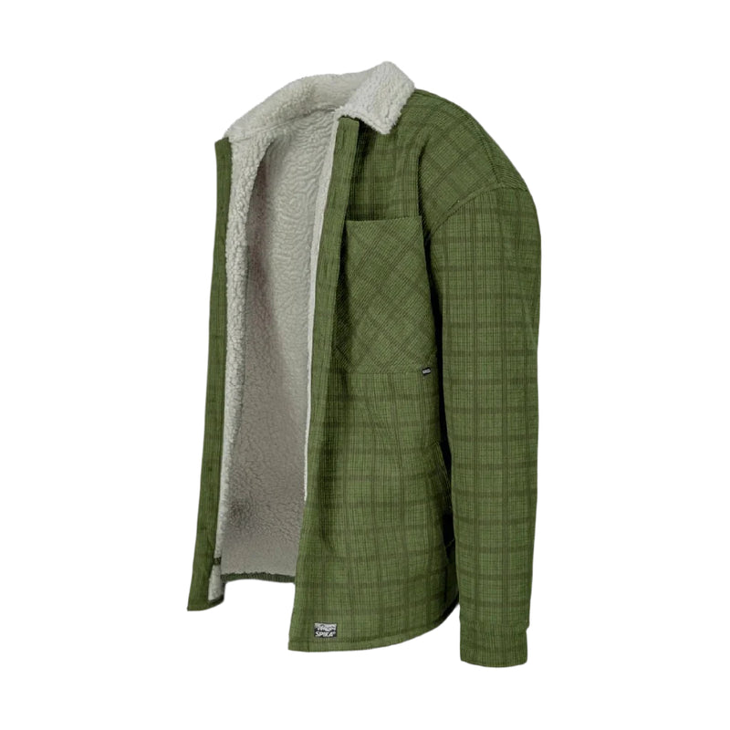 SHERPA JACKET GO BRITE CHECK MENS GREEN