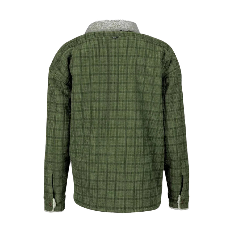 SHERPA JACKET GO BRITE CHECK MENS GREEN