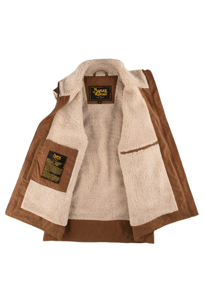 BURKE & WILLS WOMENS KINGS VEST DARK CAMEL