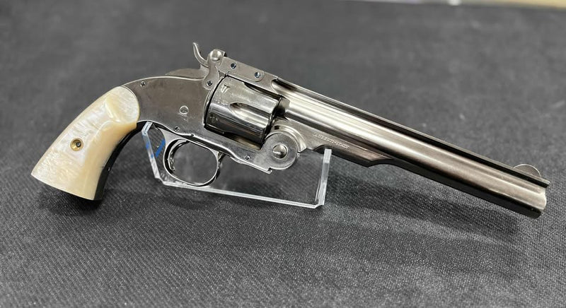 UBERTI SCHOFIELD .38 SPECIAL NIKL/PEARL GRIPS S/N F20160