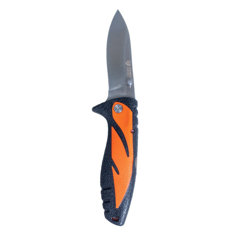KNIFE DROP POINT FOLDING ORANGE / BLACK