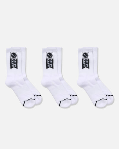 ALPHA SOCKS 3PK WHITE
