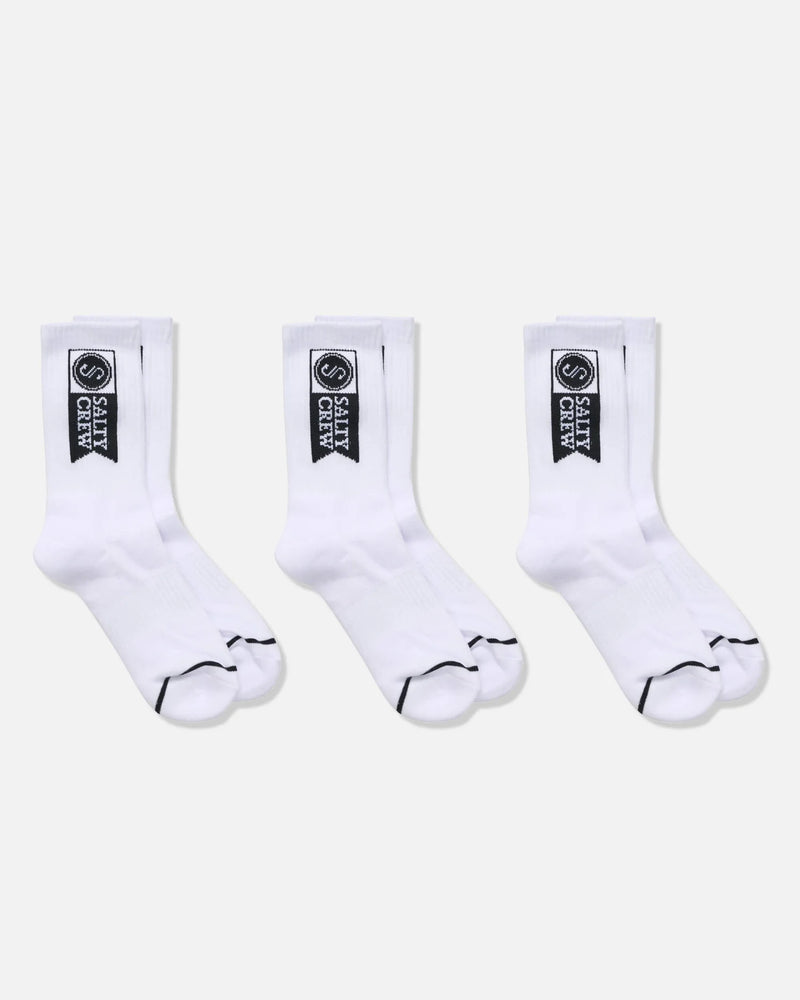 ALPHA SOCKS 3PK WHITE