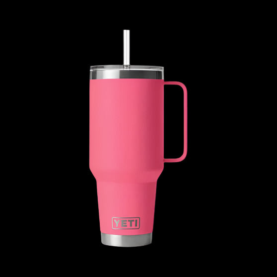 RAMBLER 42OZ STRAW MUG TROPICAL PINK