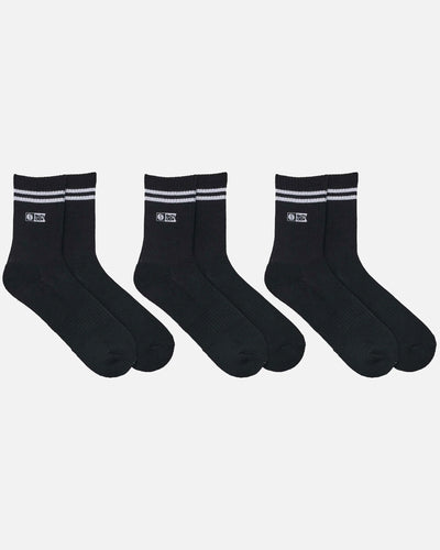 ALPHA STRIPE SOCKS 3PK BLACK