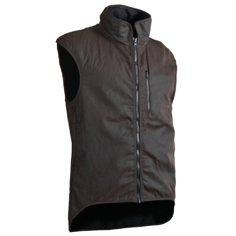 VEST OILSKIN FUR LINED BROWN