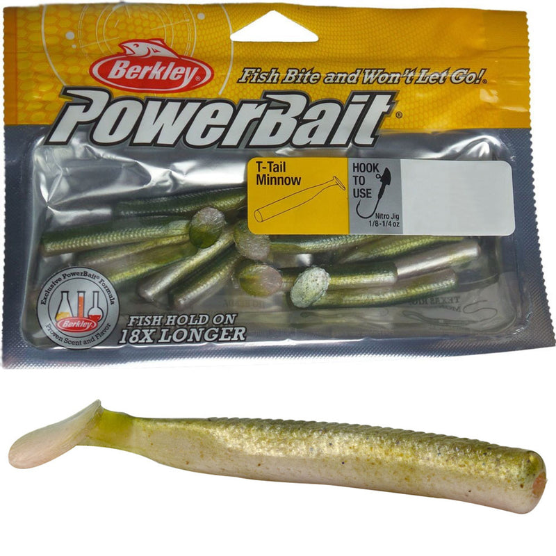 POWERBAIT T-TAIL MINNOW 2.5" OLIVE PEARL