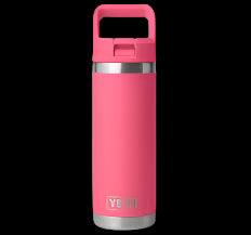 RAMBLER 18OZ STRAW BOTTLE TROPICAL PINK